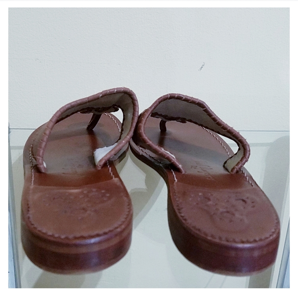 Jack Rogers Brown Leather Thong Sandals - Picture 11 of 15